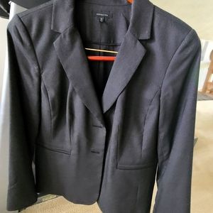 Women's Semantiks suit blazer, size 12P charcoal pinstripe